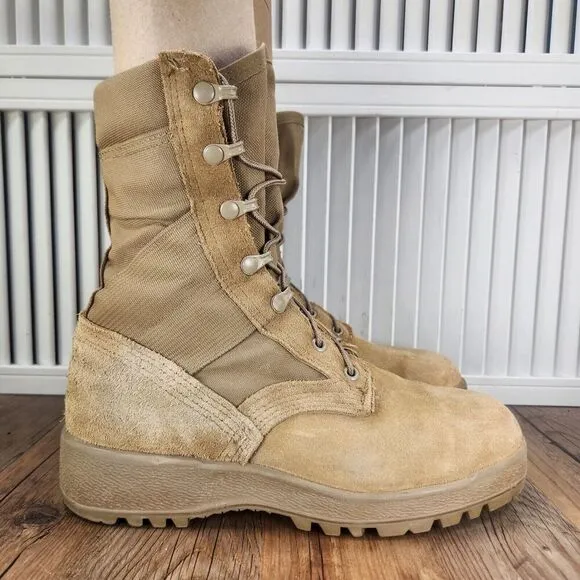 McRae Footwear Mens Sz 6.5W Wide Military Combat Boots Hot Weather Desert Vibram