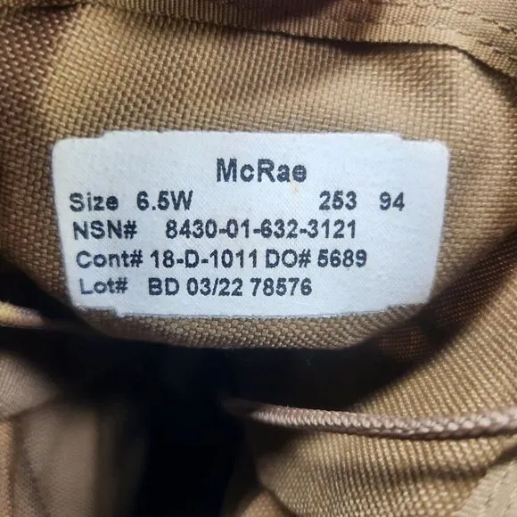 McRae Footwear Mens Sz 6.5W Wide Military Combat Boots Hot Weather Desert Vibram