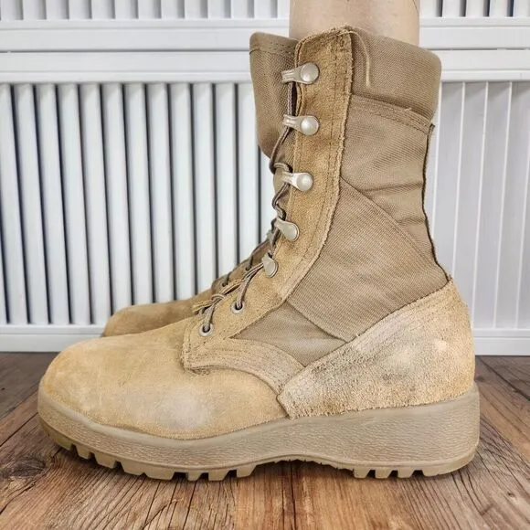 McRae Footwear Mens Sz 6.5W Wide Military Combat Boots Hot Weather Desert Vibram