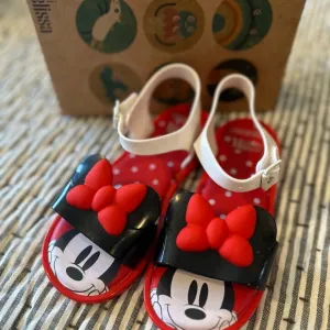 Melissa Kids' Red and Black Sandals Minnie Mouse  12 new