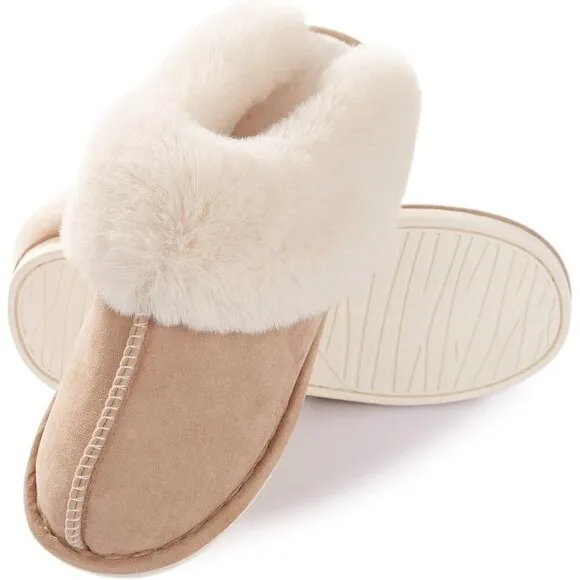 Memory Foam Fluffy Soft Warm Slip House Slippers Anti-Skid Cozy Plush for Womens