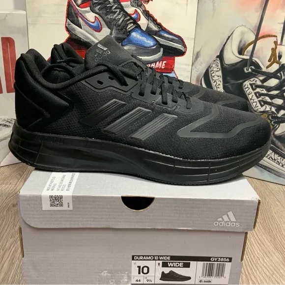 Men Adidas Duramo Athletic/Running Shoes Black GY3856 Size 9 Wide