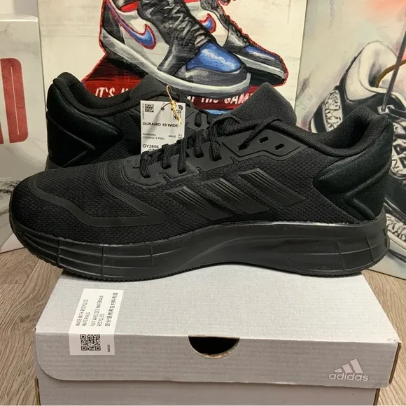 Men Adidas Duramo Athletic/Running Shoes Black GY3856 Size 9 Wide