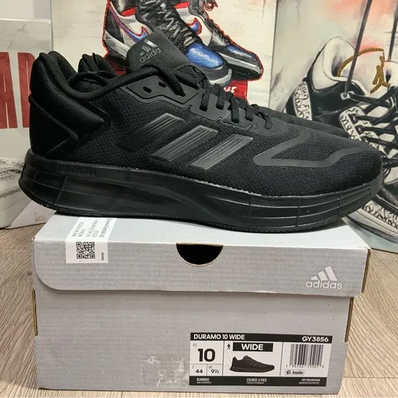 Men Adidas Duramo Athletic/Running Shoes Black GY3856 Size 9 Wide