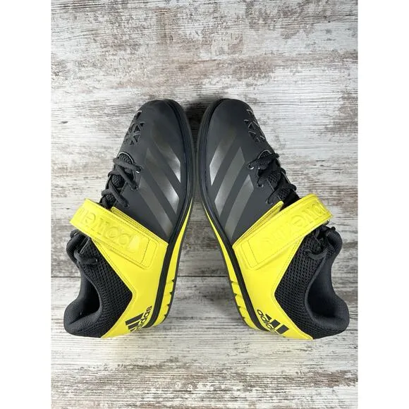 Men's Adidas Powerlift 3 Black/Yellow Weightlifting Shoes Sz 11 Athletic Gym