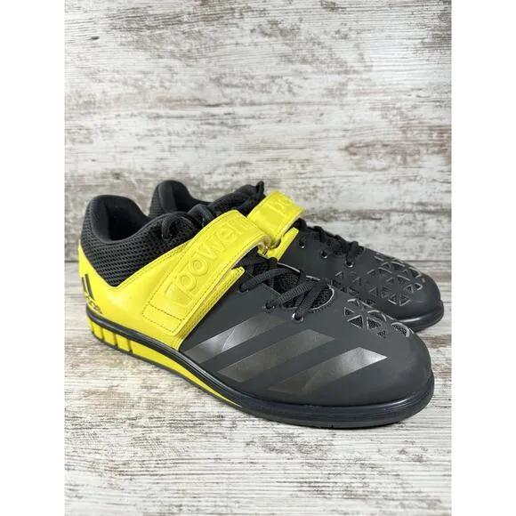 Men's Adidas Powerlift 3 Black/Yellow Weightlifting Shoes Sz 11 Athletic Gym