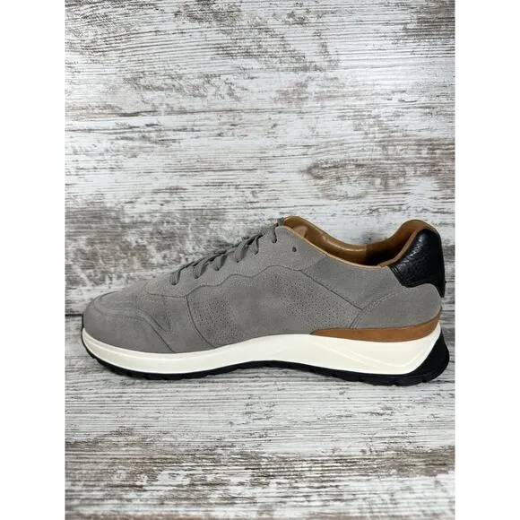 Mens Allen Edmonds Port Washington Lightyear Gray Suede SAMPLE Sneaker Sz 9M