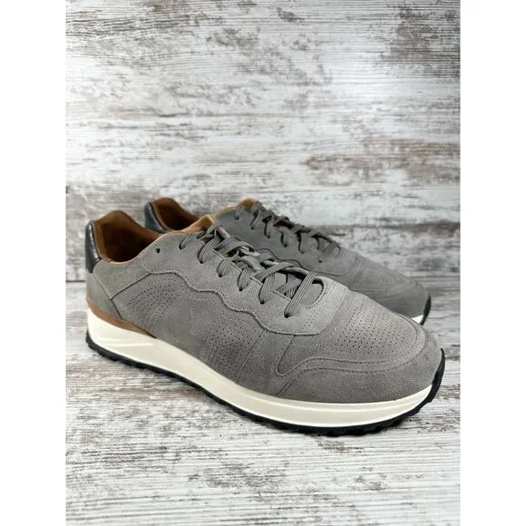 Mens Allen Edmonds Port Washington Lightyear Gray Suede SAMPLE Sneaker Sz 9M