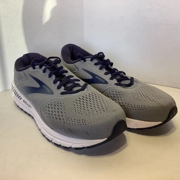 Men's Brooks Beast 20 Running Shoes Size 11 4E Extra Wide Gray/Blue