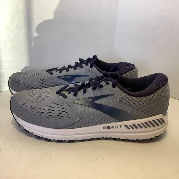 Men's Brooks Beast 20 Running Shoes Size 11 4E Extra Wide Gray/Blue