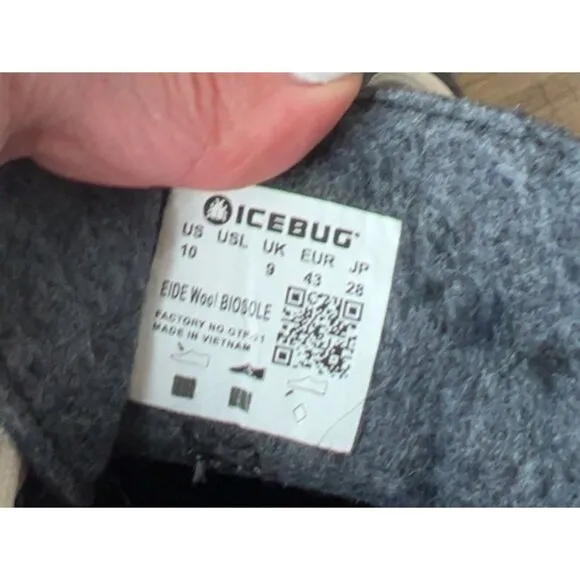 Men's Icebug Eide ReWool Biosole - Dark Grey - Size 10