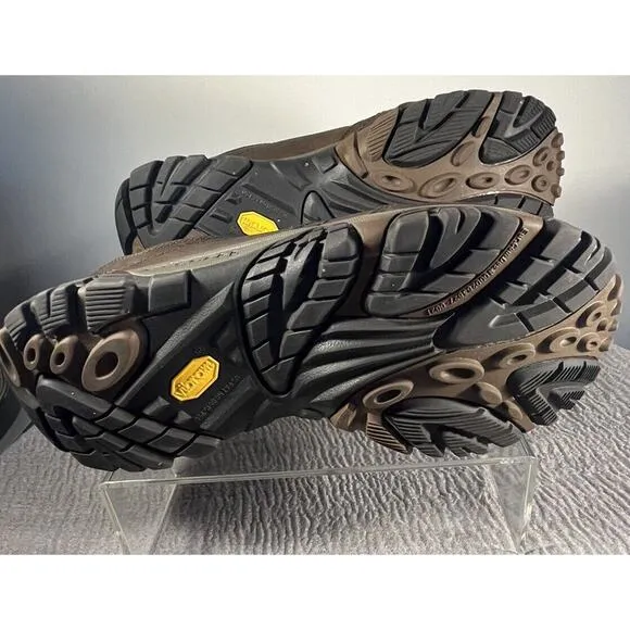 Men's Merrell Moab Hiking Brown Leather Dark Earth Size 9