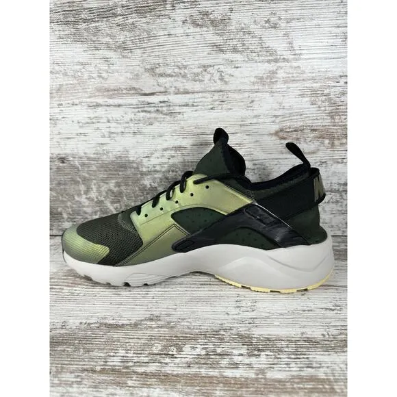 Men's Nike Air Huarache Run Ultra SE Sequoia/Metallic Green Sneakers Sz 11.5