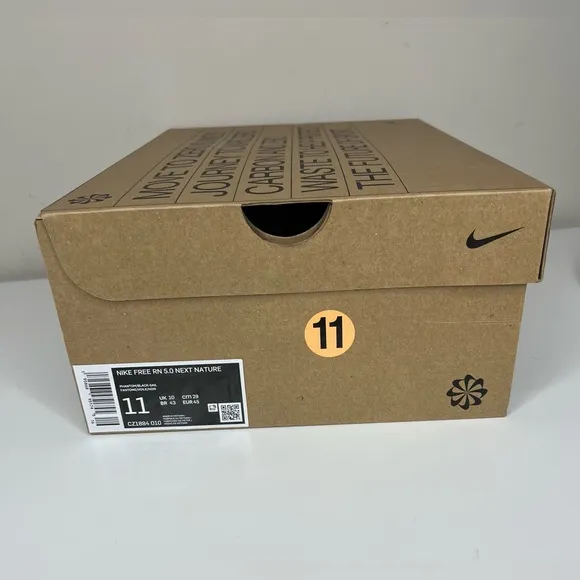 Men's NIKE FREE RUN 5.0 CZ1884-010 Phantom Black Sail Shoes Size 11 new in box
