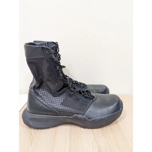 Men's Size 12.5 Tactical Military Boots Shoes Nike SFB B1 Triple Black 8&quot; DX2117