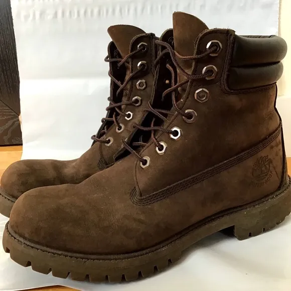 Men's Timberland 6 Inch Waterproof Brown Work Boots