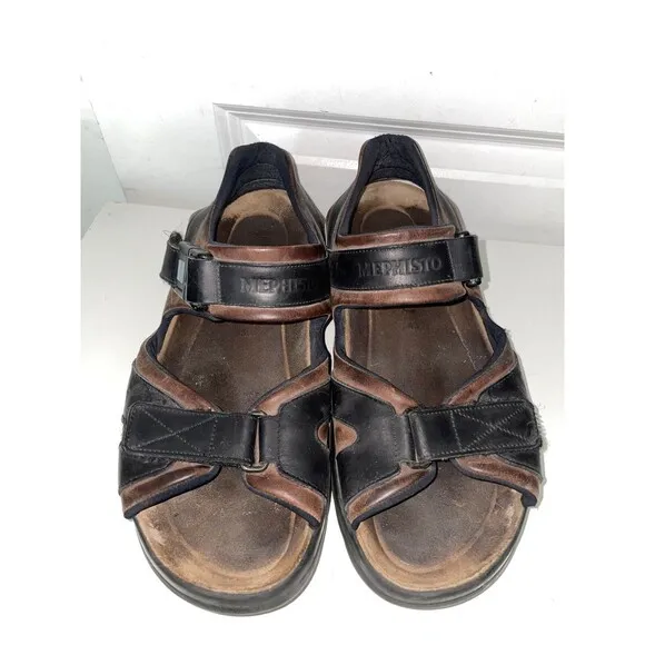 Mephisto Men's Shark Fit Sandals size 43/9 Buckle Genuine Leather
