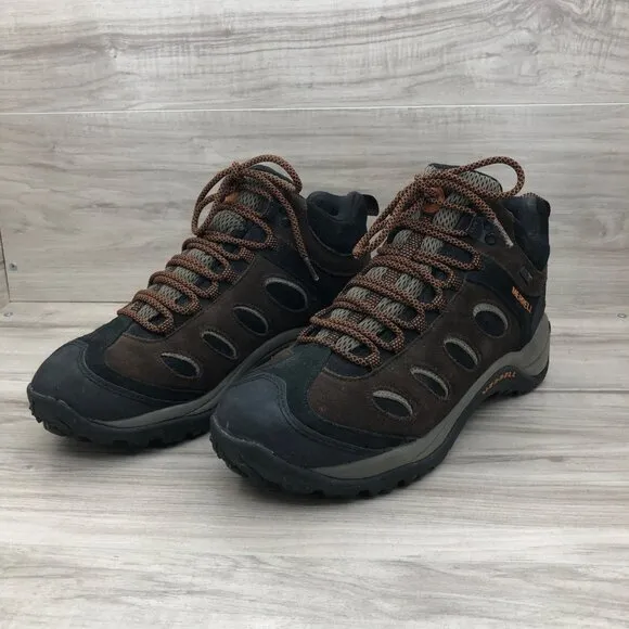 Merrell Hiking Shoes Mens 9 Moab III Brown Black Suede Outdoor Boots