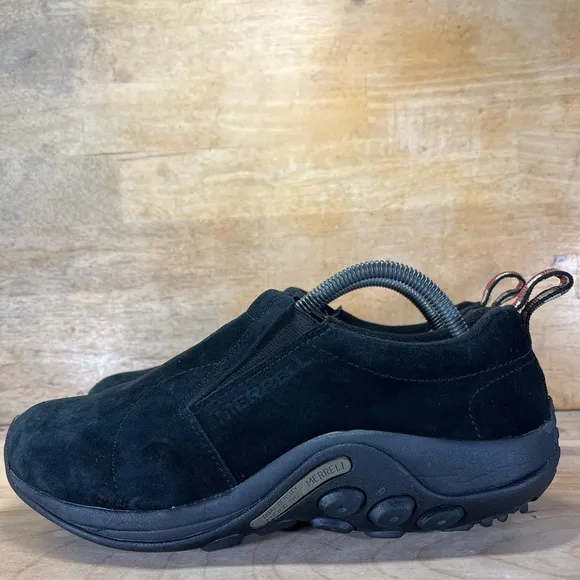 Merrell Jungle Moc SUEDE Mens Size 8.5 Wide Slip On Shoes Clogs Black J63815W