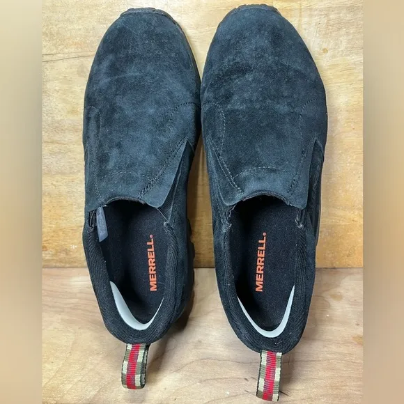 Merrell Jungle Moc SUEDE Mens Size 8.5 Wide Slip On Shoes Clogs Black J63815W