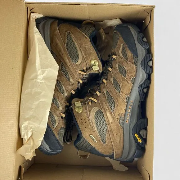 MERRELL Men Moab 3 Mid Waterproof Shoes Earth Hiking Shoes J035839 Mens Size 9 M