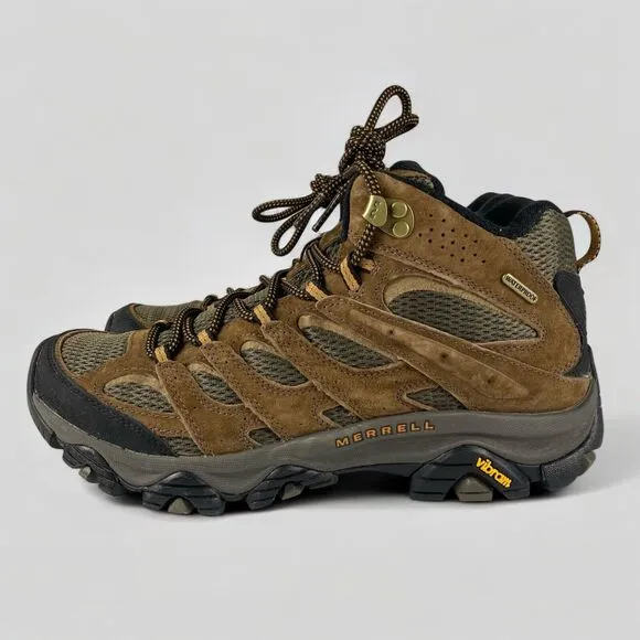 MERRELL Men Moab 3 Mid Waterproof Shoes Earth Hiking Shoes J035839 Mens Size 9 M