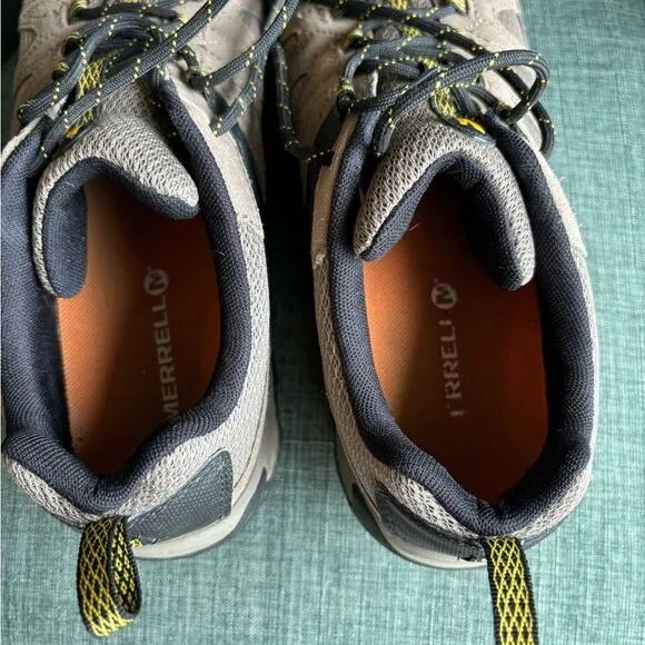 Merrell Men Outright Inferno J342288c Boulder/Old Gold Leather Hiking Shoe 11