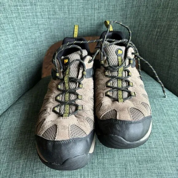 Merrell Men Outright Inferno J342288c Boulder/Old Gold Leather Hiking Shoe 11