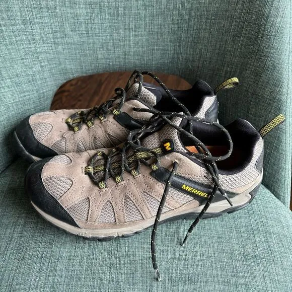 Merrell Men Outright Inferno J342288c Boulder/Old Gold Leather Hiking Shoe 11