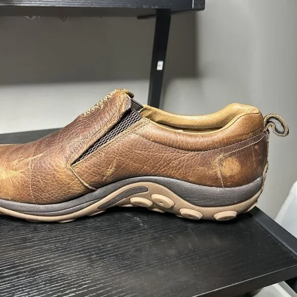 Merrell Men's Jungle Moc Crafted Leather Slip-On Shoes- Brown Size 15 J003087