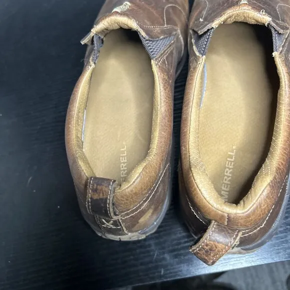 Merrell Men's Jungle Moc Crafted Leather Slip-On Shoes- Brown Size 15 J003087