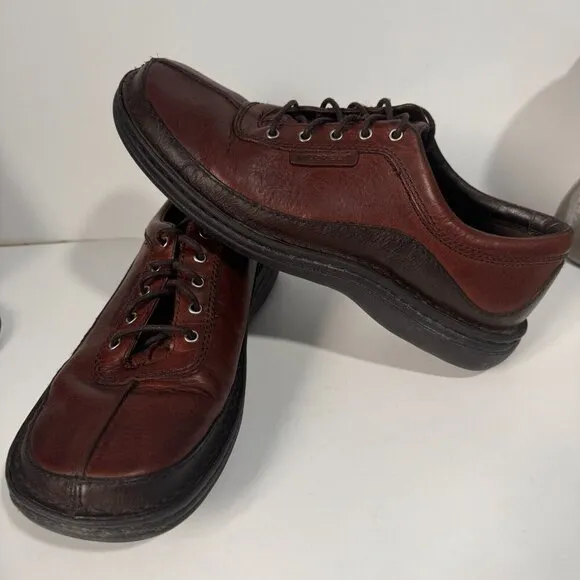 MERRELL SOJOURN BROWN LEATHER MENS size 9 OXFORD SHOES CAMPING outdoor
