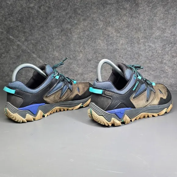 Merrell Trail Hiking Shoes Waterproof Athletic Active Pewter Blue Size 7