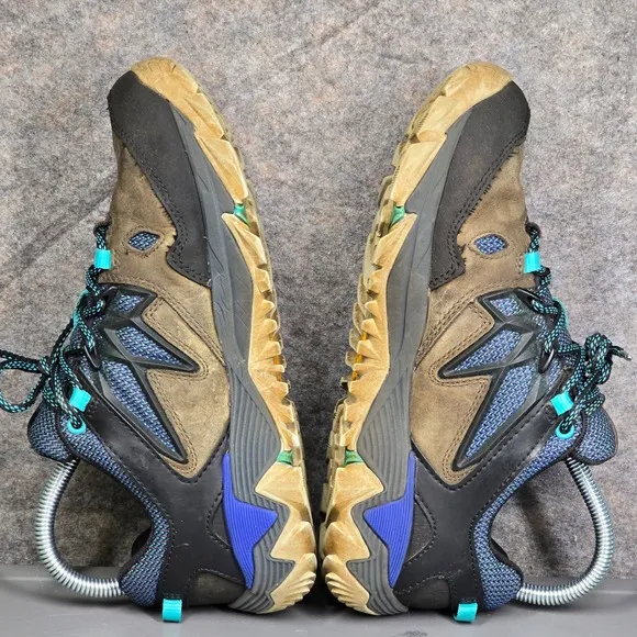 Merrell Trail Hiking Shoes Waterproof Athletic Active Pewter Blue Size 7