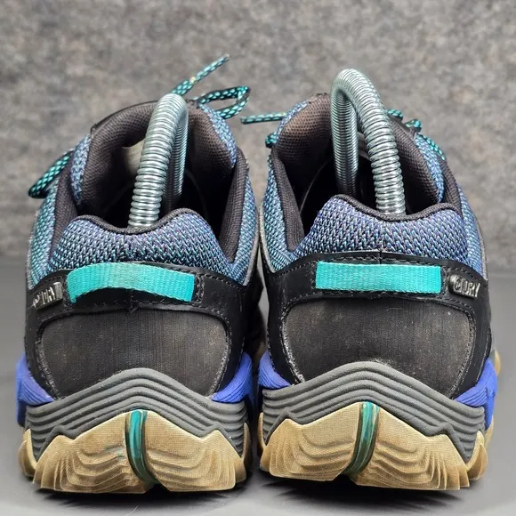 Merrell Trail Hiking Shoes Waterproof Athletic Active Pewter Blue Size 7