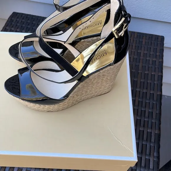 Michael Kors Black Patent Sandals