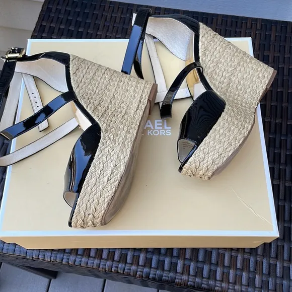 Michael Kors Black Patent Sandals