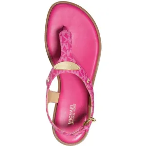 Michael Kors MK Plate Women's Faux Leather Slingback Thong Sandals NWT