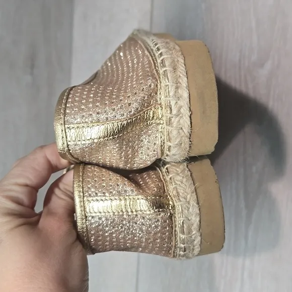 Michael Michael Kors  KendricGlitter Espadrille Platform Loafer  shoes 9.5M