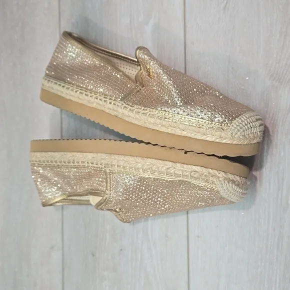 Michael Michael Kors  KendricGlitter Espadrille Platform Loafer  shoes 9.5M