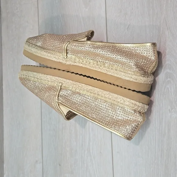 Michael Michael Kors  KendricGlitter Espadrille Platform Loafer  shoes 9.5M
