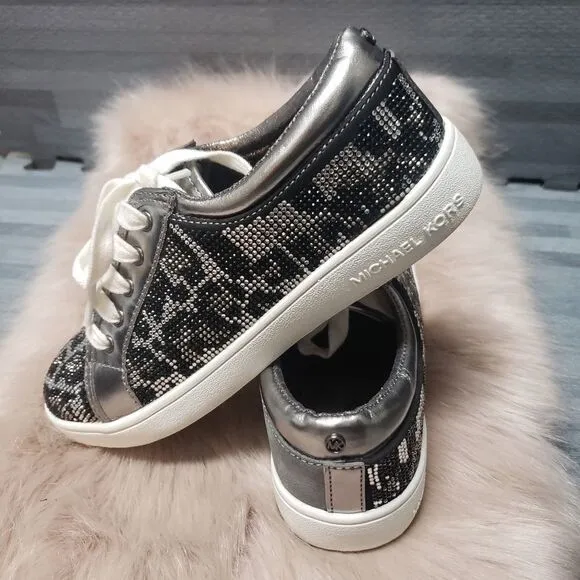 Michael Kors Jem Lyla Black/Pewter Girls Shoes