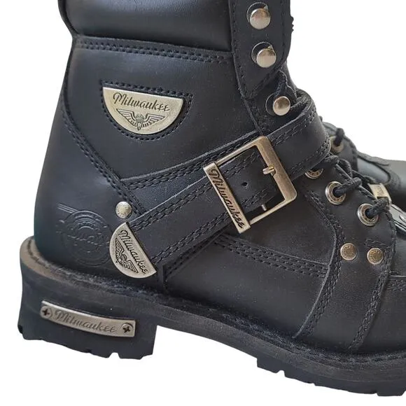 Milwaukee Motorcycle Men's Black Road Captain Boots SZ 7