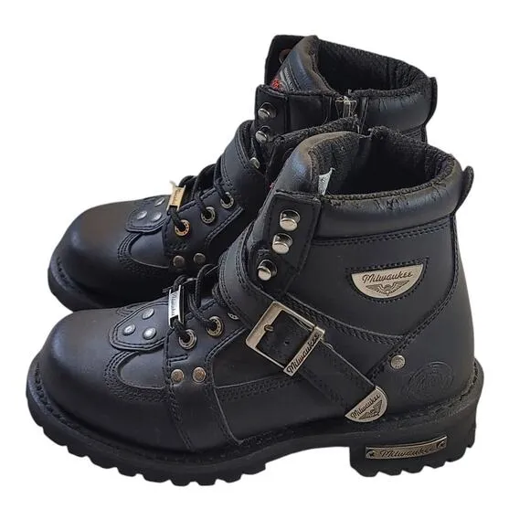 Milwaukee Motorcycle Men's Black Road Captain Boots SZ 7