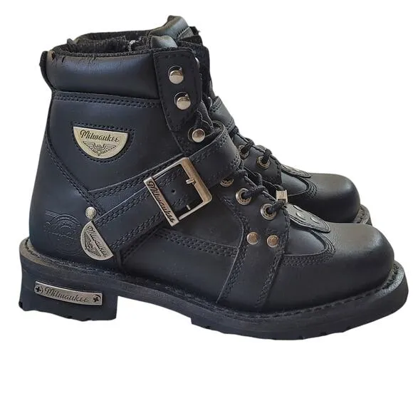 Milwaukee Motorcycle Men's Black Road Captain Boots SZ 7
