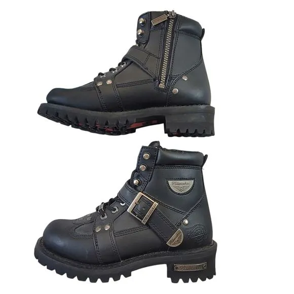 Milwaukee Motorcycle Men's Black Road Captain Boots SZ 7