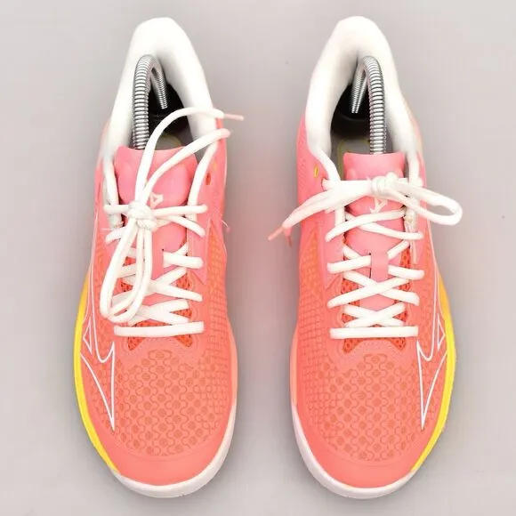 MIZUNO WOMEN'S WAVE EXCEED TOUR 5 TENNIS SHOES SIZE 8 PINK WHITE
