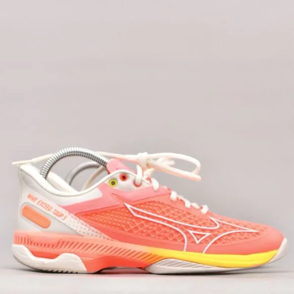 MIZUNO WOMEN'S WAVE EXCEED TOUR 5 TENNIS SHOES SIZE 8 PINK WHITE