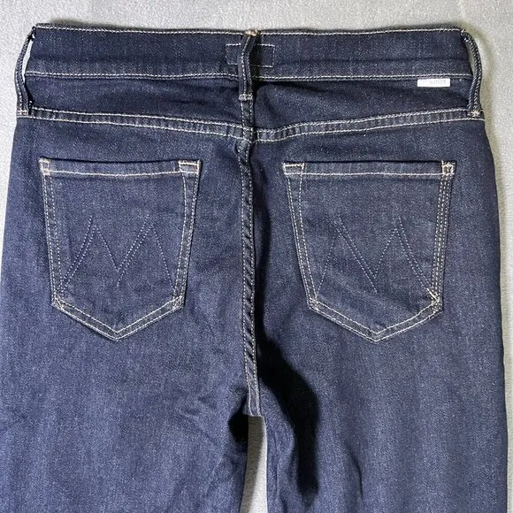 MOTHER‎ Looker Ankle Fray So Good Jeans Dark Wash Size 28
