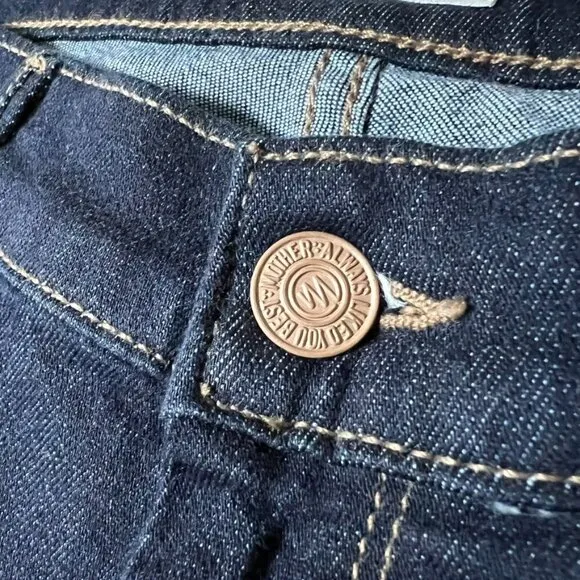 MOTHER‎ Looker Ankle Fray So Good Jeans Dark Wash Size 28